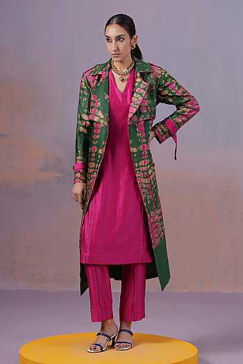 Rangrezi Chanderi Silk Kurta & Pant Set