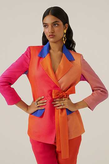 Midnight Print Wrap Blazer