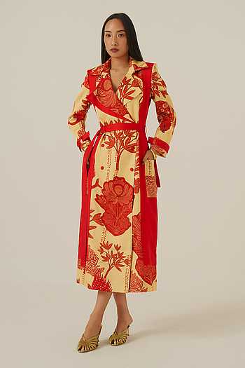 Mythical Print Trench Dress