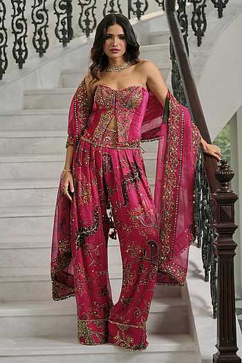 Ulfat Embroidered Corset Farshi Pant Set