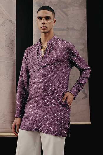 Rai Bandhani Silk Short Kurta
