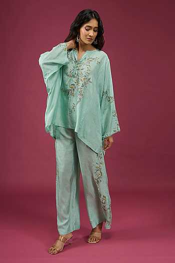 Embroidered Boxy Top & Pant Set