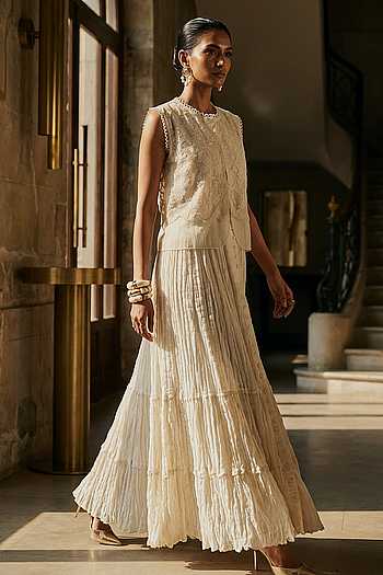 Chanderi Dress & Jacket Set
