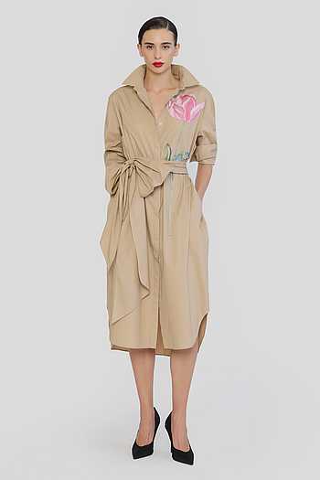 Cotton T Shirt Dress With Belt