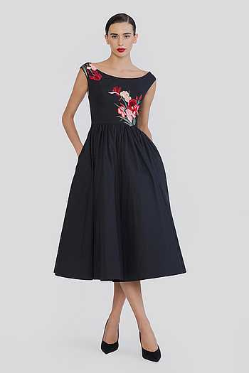 Botanical Thread Embroidered Dress