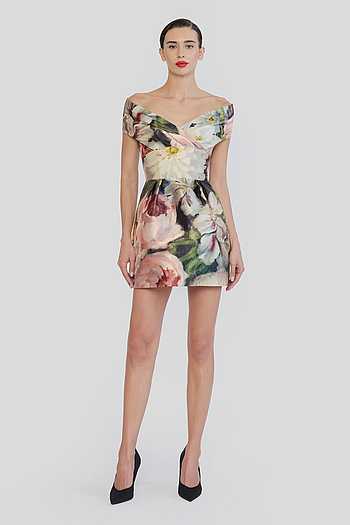 Printed Draped Dress