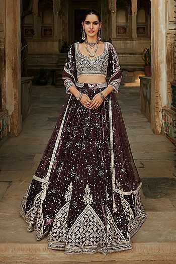 The Temple Night Sky Embroidered Lehenga Set