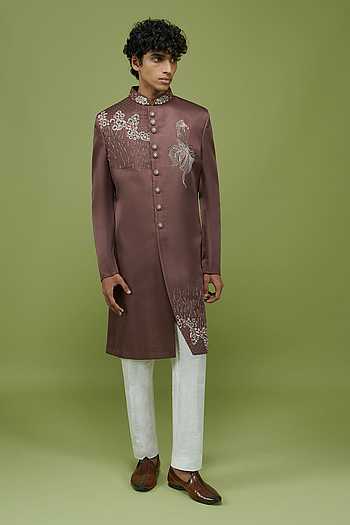 Embroidered Sherwani Jacket & Pant Set