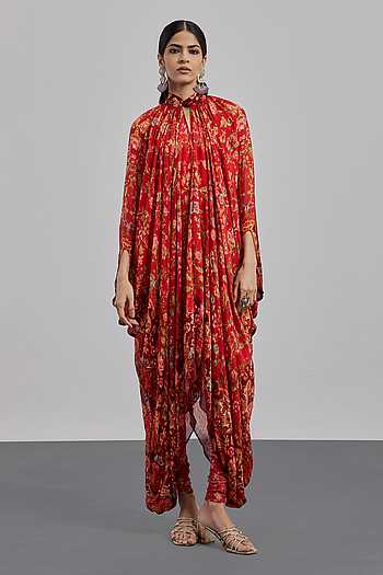Printed Kurta & Churidar Set