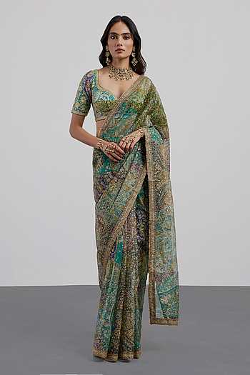 Patchwork Motif Saree With Blouse