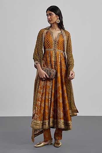 Floral Print Anarkali Set