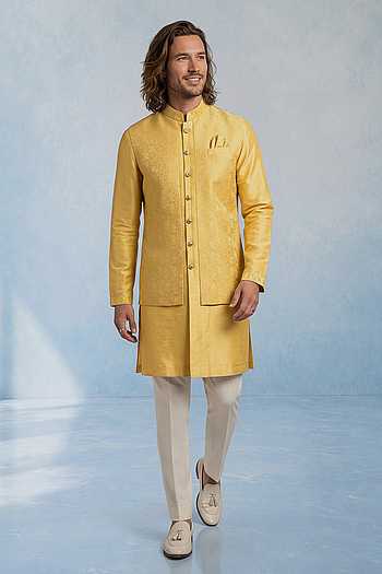 Aelio Floral Damask Layered Kurta Set
