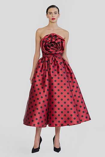 Polka Dot Print Midi Dress