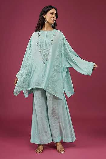 Wash Blue Boxy Top & Pant Set