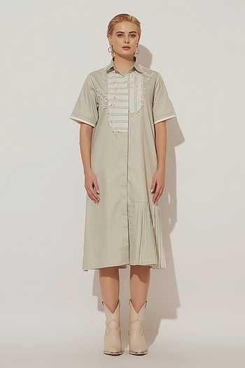 Nyra Asymmetric Yoke Shirt Dress