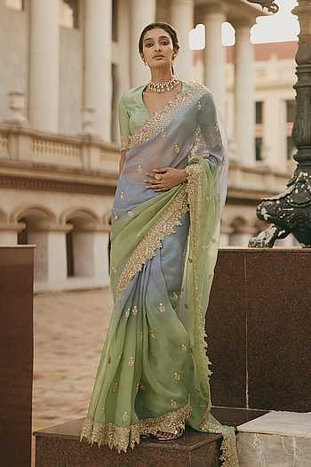 Sharmaine Embroidered Saree With Unstitched Blouse Piece
