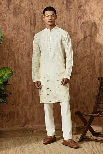 Cotton Jacquard Kurta & Pyjama Set