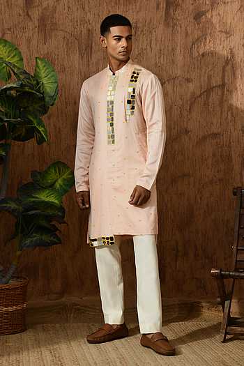 Mirrorwork Chanderi Kurta & Pyjama Set
