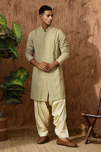 Embroidered Georgette Kurta & Salwar Set