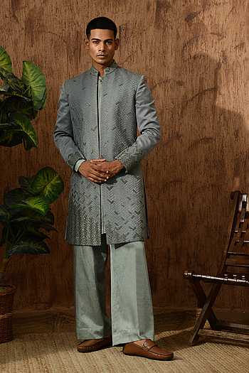 Mettalic Sherwani Set