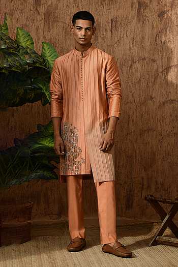 Pittawork Chanderi Kurta & Pyjama Set