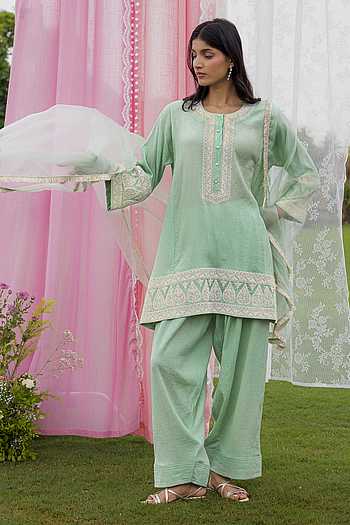 Gia Embroidered Kurta Farshi Salwar Set