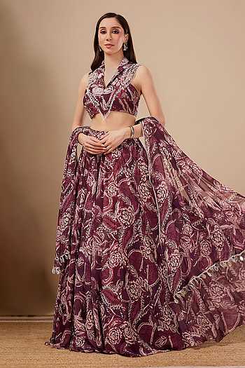 Paisley Print Lehenga Blouse Set