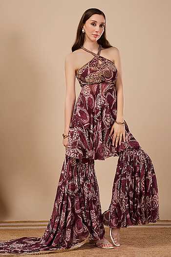 Paisley Print Halter Tunic Set