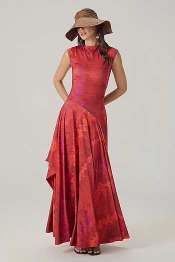 Charlotte Printed Asymmetric Dress