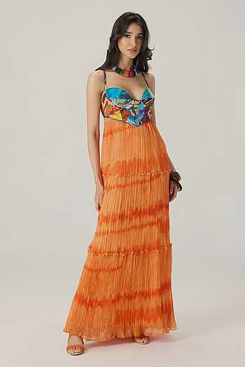 Samara Floral & Leheriya Print Dress