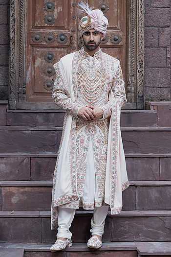 Royal Chikankari Sherwani Set