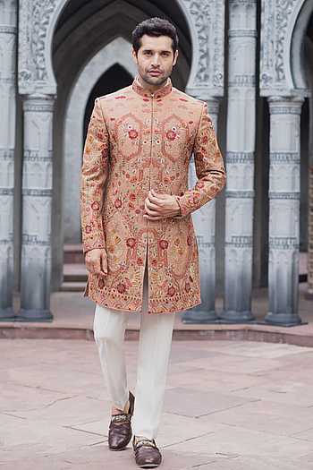 Floral Zardozi Work Sherwani Set