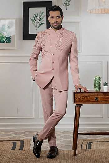 Peachy Pink Bandhgala Set