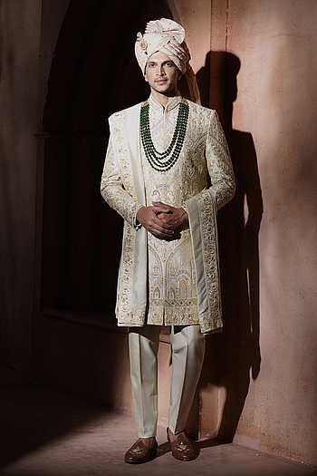 Taj Noor Embroidered Sherwani Set
