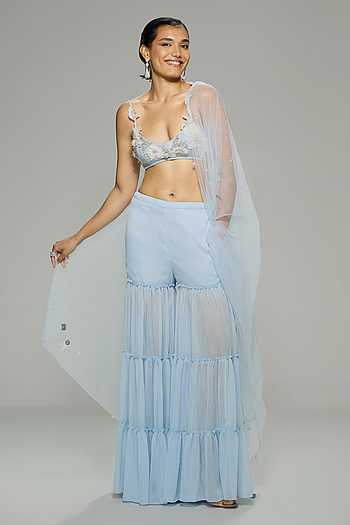 Miss Poo Embroidered Blouse Sharara Set