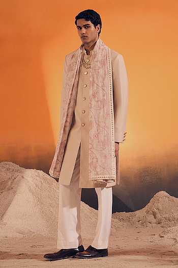 Taana Embroidered Sherwani With Stole