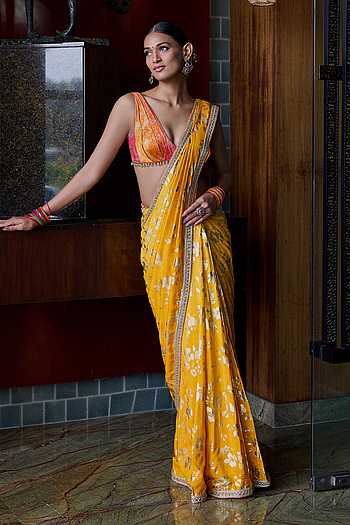 Toran Printed Saree & Blouse Set