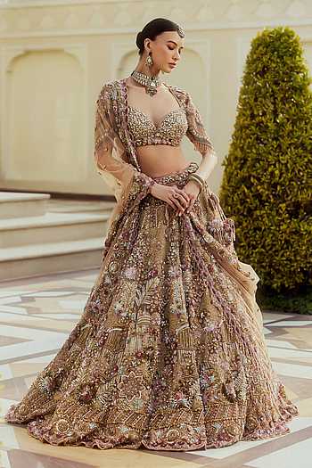 Aurora Bloom Embroidered Bridal Lehenga Set