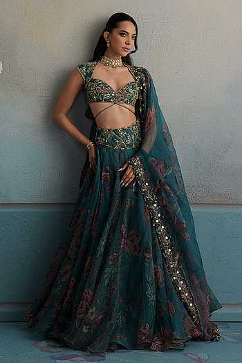 Samah Hand Embroidered Blouse & Lehenga Set