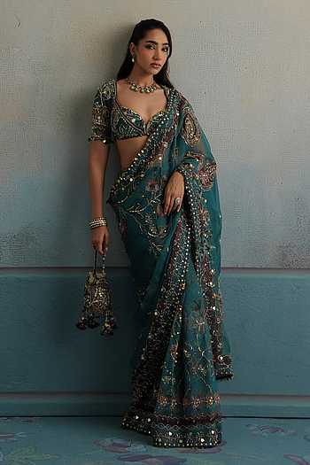 Sahiba Hand Embroidered Saree With Blouse