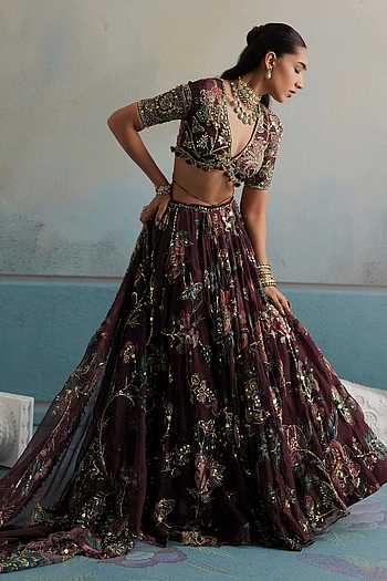 Bhor Hand Embroidered Blouse Lehenga Set