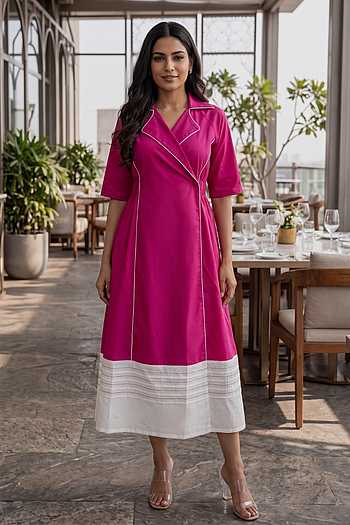Wrap Midi Cotton Dress