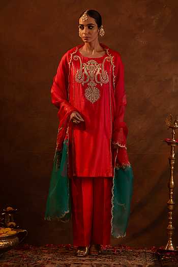 Noor Silk Embroidered Kurta Set