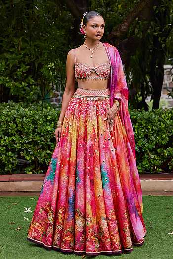 Sangeet Floral Print Lehenga Set