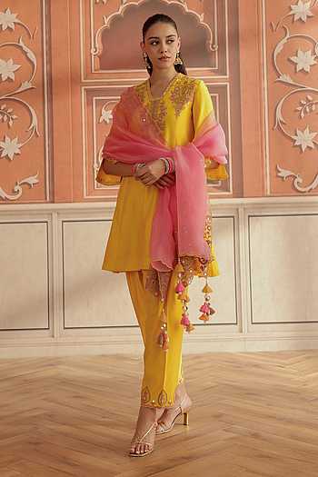 Zora Silk Chanderi Kurta Set