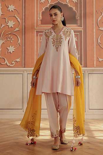 Zora Silk Chanderi Kurta Set