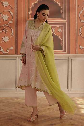 Avena Jacquard Cotton Blend Kurta Set