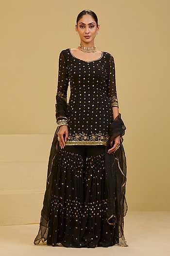 Black Kurta Sharara Set
