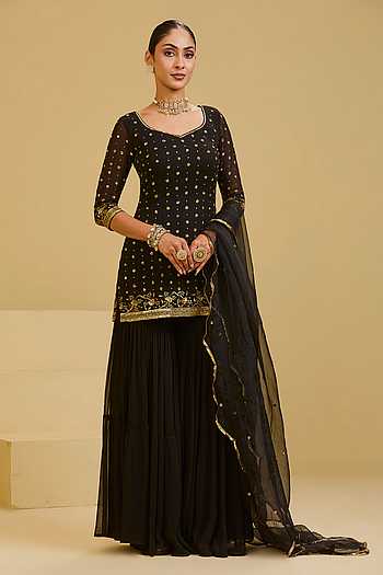 Embroidered Kurta & Sharara Set