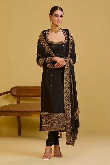 Embroidered Kurta Churidar Set